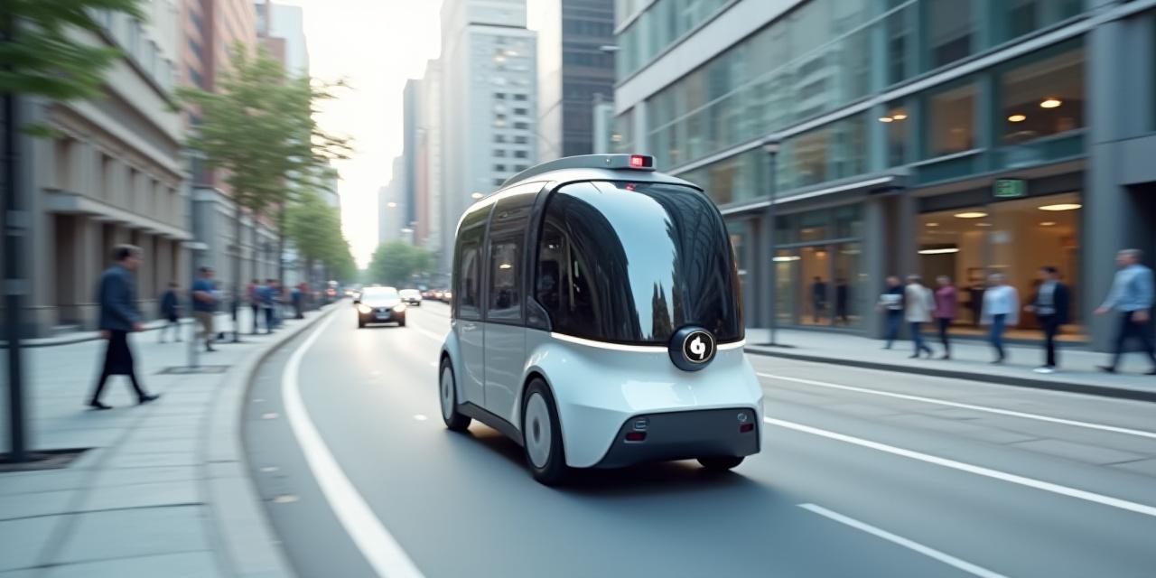 Autonomes Lieferfahrzeug in Stadt