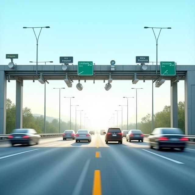 Elektronisches Mautsystem auf Autobahn